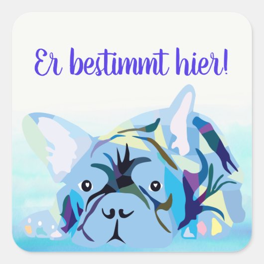 Französische Bukldoggen-Sticker Quadratischer Aufkleber (Vorderseite)