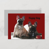 Französische Buldoggen Flo und Fips  Einladung (Vorne/Hinten)