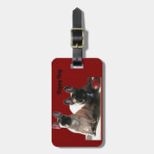 Französische Buldoggen Flo und Fips  Gepäckanhänger (Vorderseite vertikal)