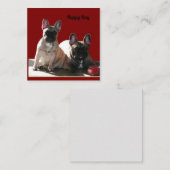 Französische Buldoggen Flo und Fips    Mitteilungskarte (Vorne/Hinten)