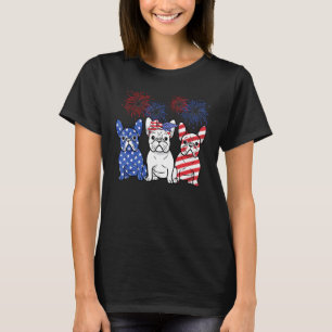 Französische Bulldog-amerikanische Flagge 4. Juli T-Shirt