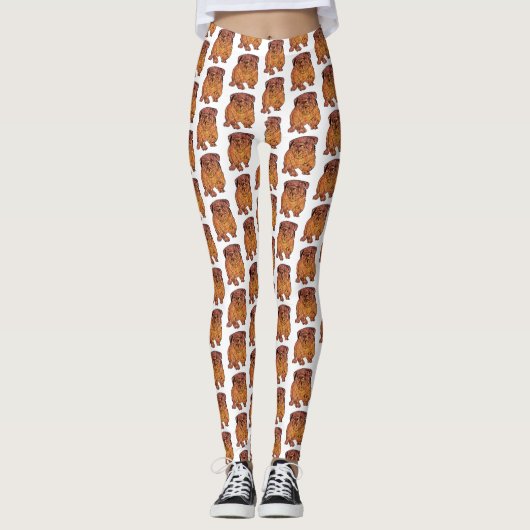 Französische Bulldog Art Custom Leggings (Vorderseite)