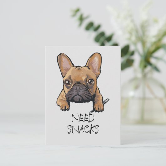 Französische Bulldog-Editable-Text-Postkarte Postkarte (Stehend Vorderseite)