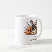 Französische Bulldog-Fall-Tasse mit Personalisiert Kaffeetasse (VorderseiteRechts)