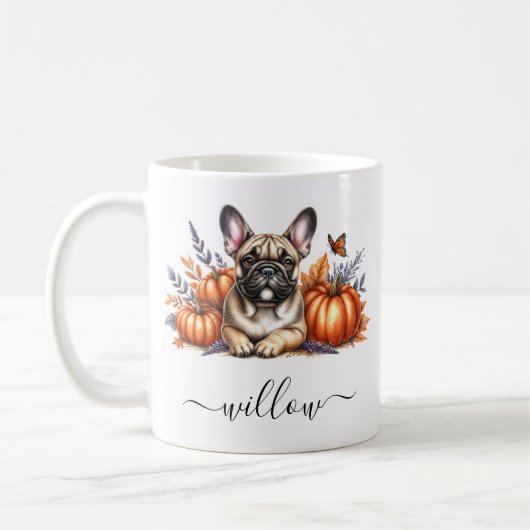Französische Bulldog-Fall-Tasse mit Personalisiert Kaffeetasse (Links)