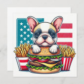 Französische Bulldog-Flachkarte (Vorne/Hinten)