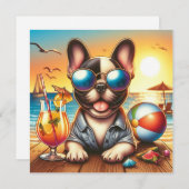 Französische Bulldog-Flachkarte (Vorne/Hinten)