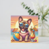 Französische Bulldog-Flachkarte (Stehend Vorderseite)