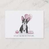 Französische Bulldog-Geburtstagskarte Telefonnummerkarte (Vorderseite)