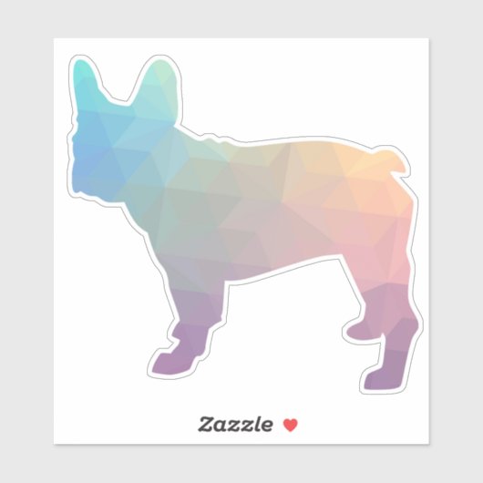 Französische Bulldog Geometric Muster-Silhouette Aufkleber (Blatt)