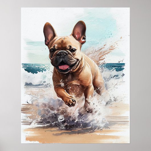 Französische Bulldog-Geschenke an der Wand Kunstdr Poster (Vorne)