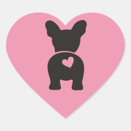 französische Bulldog-Geschenketiketten, Heart-Aufk Herz-Aufkleber