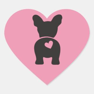 französische Bulldog-Geschenketiketten, Heart-Aufk Herz-Aufkleber