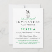 Französische Bulldog-Grüne Einladung (Rückseite)