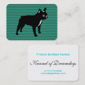 Französische Bulldog-Grüne Karten (Vorne/Hinten)
