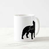 Französische Bulldog-Hunde-Silhouetten Liebe Custo Kaffeetasse (VorderseiteRechts)