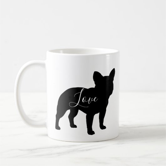 Französische Bulldog-Hunde-Silhouetten Liebe Custo Kaffeetasse (Links)