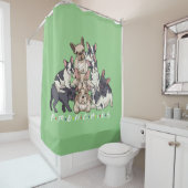 Französische Bulldog-Hundebesitzerinnen Männer Duschvorhang (Beispiel)