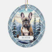 Französische Bulldog-Keramik-Circle-Ornament Keramik Ornament (Links)