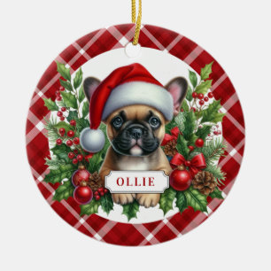 Französische Bulldog-Keramik-Circle-Ornament Keramik Ornament
