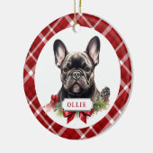 Französische Bulldog-Keramik-Circle-Ornament Keramik Ornament (Links)