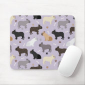 Französische Bulldog-Knochen und -Paare Lila Mousepad (Mit Mouse)
