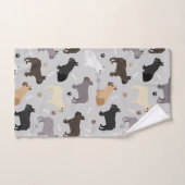 Französische Bulldog-Knochen und Paws Grau Badhandtuch Set (Handtuch)