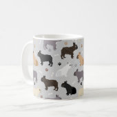Französische Bulldog-Knochen und Paws Grau Kaffeetasse (Vorderseite Links)