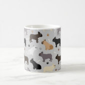 Französische Bulldog-Knochen und Paws Grau Kaffeetasse (Mittel)