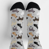 Französische Bulldog-Knochen und -Paws Socken (Oben)