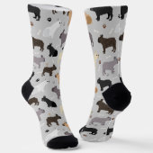 Französische Bulldog-Knochen und -Paws Socken (Gewinkelt)
