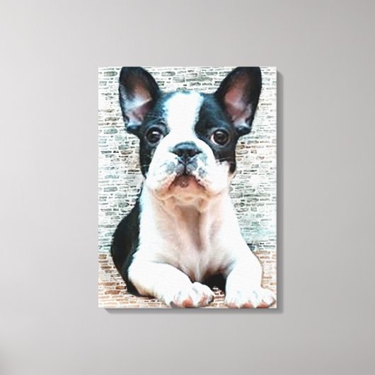 Französische Bulldog-Leinwand Art Print Leinwanddruck (Vorderseite)