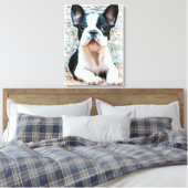 Französische Bulldog-Leinwand Art Print Leinwanddruck (Insitu (Schlafzimmer))