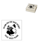 Französische Bulldog-Logo-Briefmarke mit Textfeld Gummistempel (Stempel)