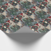 Französische Bulldog-Motorrad-Weihnachten Geschenkpapier (Ecke)