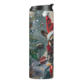 Französische Bulldog-Motorrad-Weihnachten Thermosbecher (Nach links gedreht)