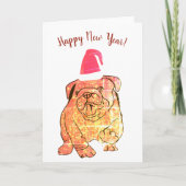 Französische Bulldog-Neujahrskarte Karte (Vorderseite)