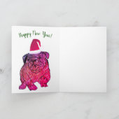 Französische Bulldog-Neujahrskarte Karte (Innenseite)
