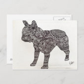 Französische Bulldog Postkarte (Vorne/Hinten)
