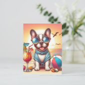 Französische Bulldog Postkarte (Stehend Vorderseite)