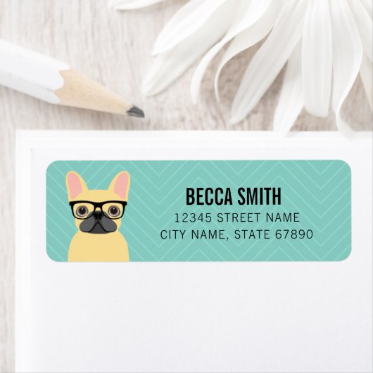 Französische Bulldog-Rücksendeadresse (Insitu)