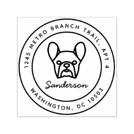 Französische Bulldog-Rücksendeadresse-Briefmarke Permastempel