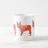 Französische Bulldog-Silhouette mit farbenfroher G Kaffeetasse (Mittel)