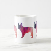 Französische Bulldog-Silhouette mit farbenfroher G Kaffeetasse (Mittel)