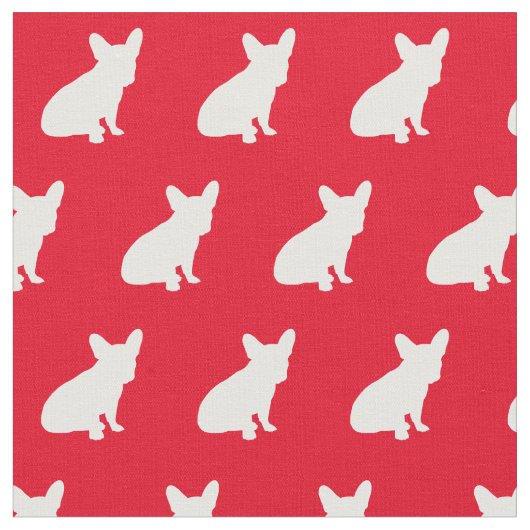 Französische Bulldog-Silhouette Red Stoff (Nahaufnahme)