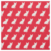 Französische Bulldog-Silhouette Red Stoff (Muster)