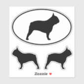 Französische Bulldog-Silhouetten Frenchie Sticker- Aufkleber (Blatt)