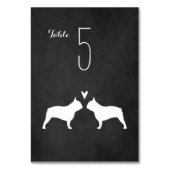 Französische Bulldog-Silhouetten Hochzeitskarte Tischnummer (Rückseite)