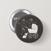 Französische Bulldog Themenparty - Babydusche neut Button (Vorne & Hinten)