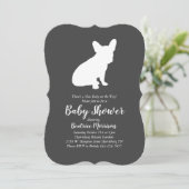 Französische Bulldog Themenparty - Babydusche neut Einladung (Stehend Vorderseite)